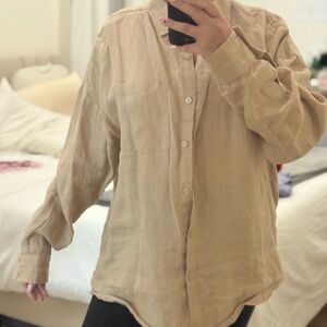 The Drop Tan Button-Up Linen Shirt